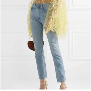 BROCK COLLECTION Wright High Rise Straight Leg Jeans Light Vintage Blue Women 0